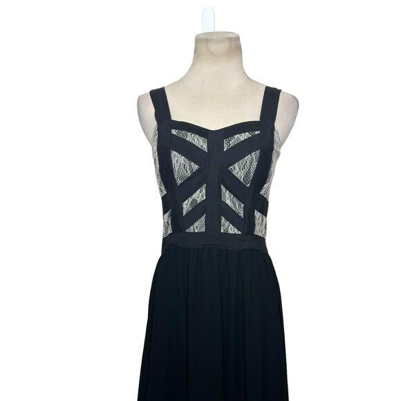Lucy Paris black cream lace detail maxi dress size Small - Picture 16 of 16